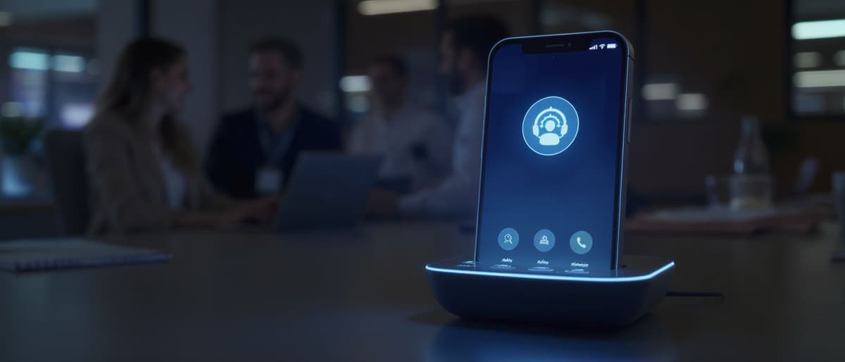 AI-powered virtual receptionist answering business calls at night in a recruitment agency.