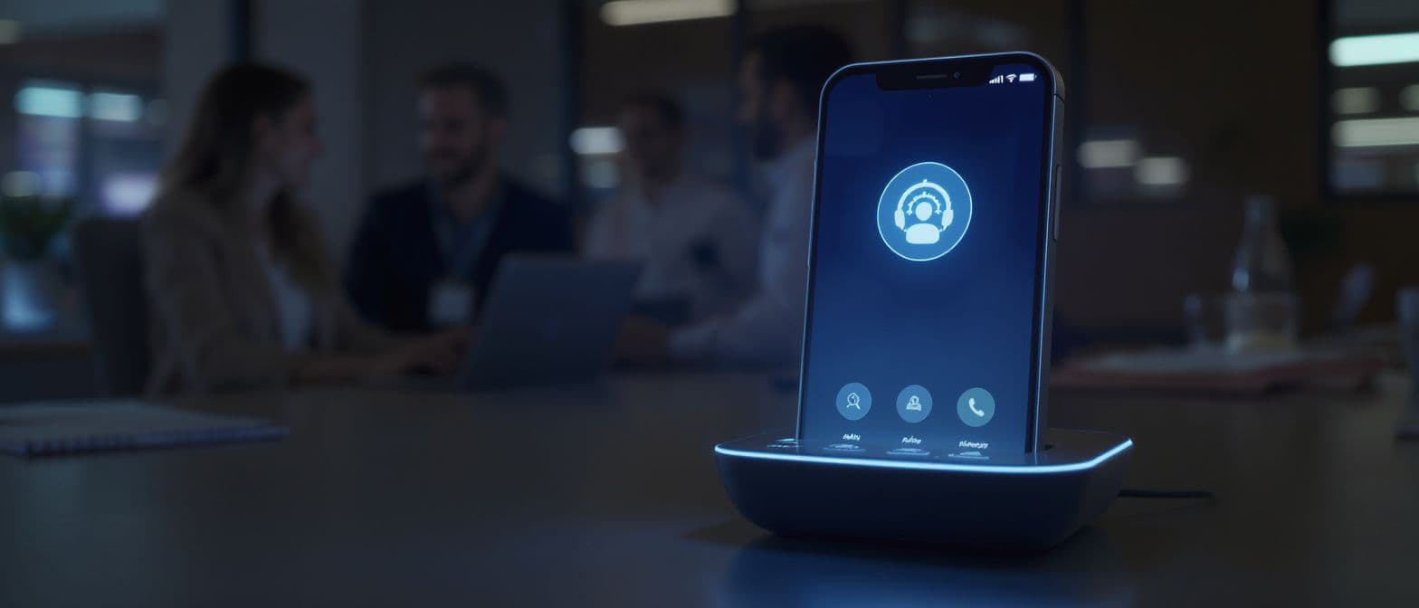 AI-powered virtual receptionist answering business calls at night in a recruitment agency.