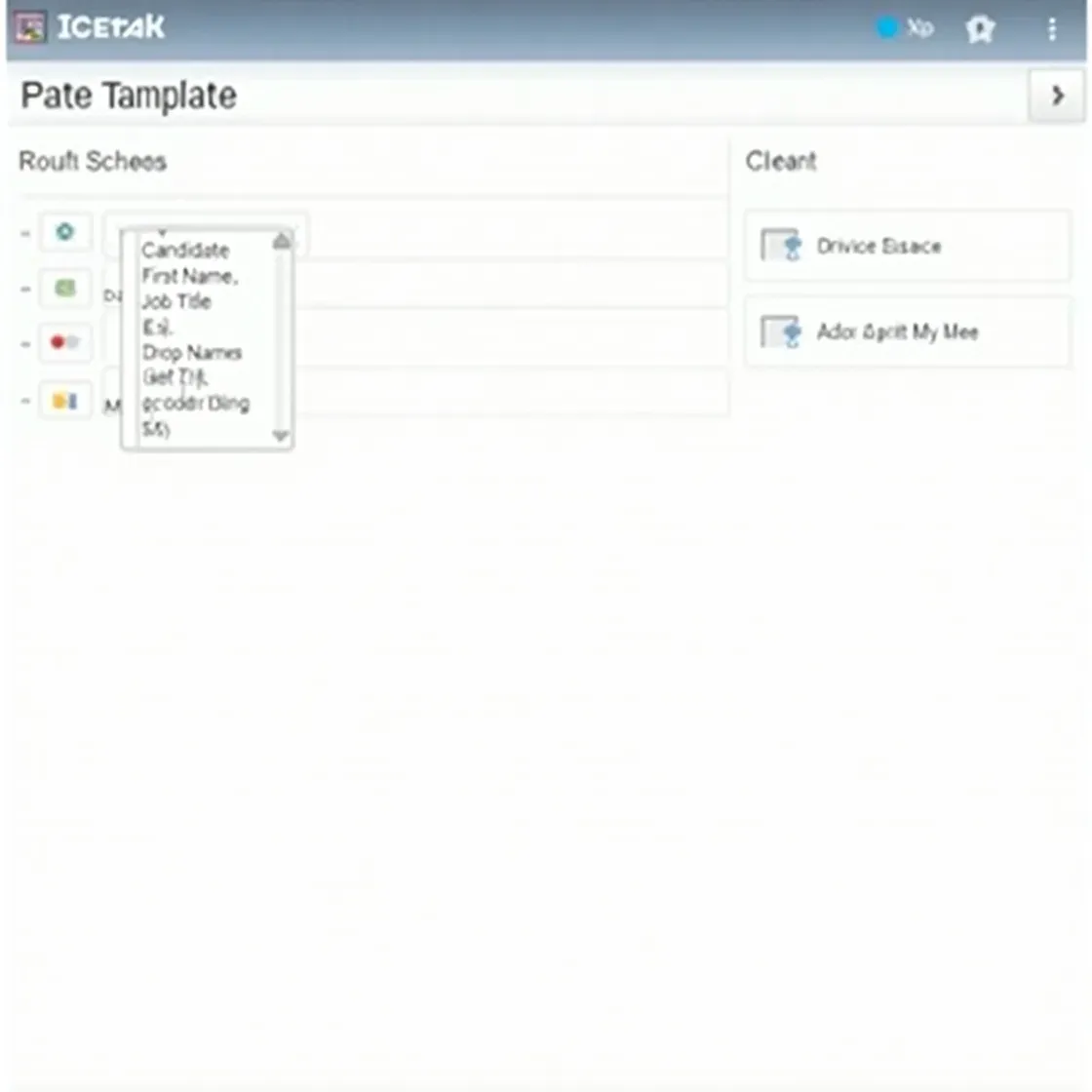 User interface in Chameleon-i showing SMS template creation with placeholders and message preview window, including Icetrak integration notice.